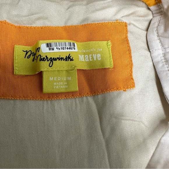 MAEVE BY anthropologie Dylan Mierzwinsky Orange Print Sleeveless Dress size M - Picture 7 of 11